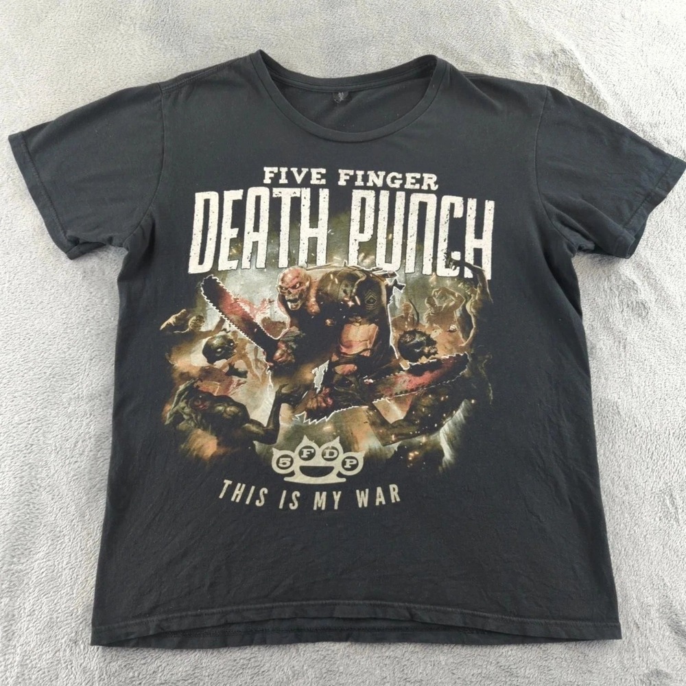 Five Finger Death Punch T-Shirt Mens Medium Black This Is My War Band Tee Metal